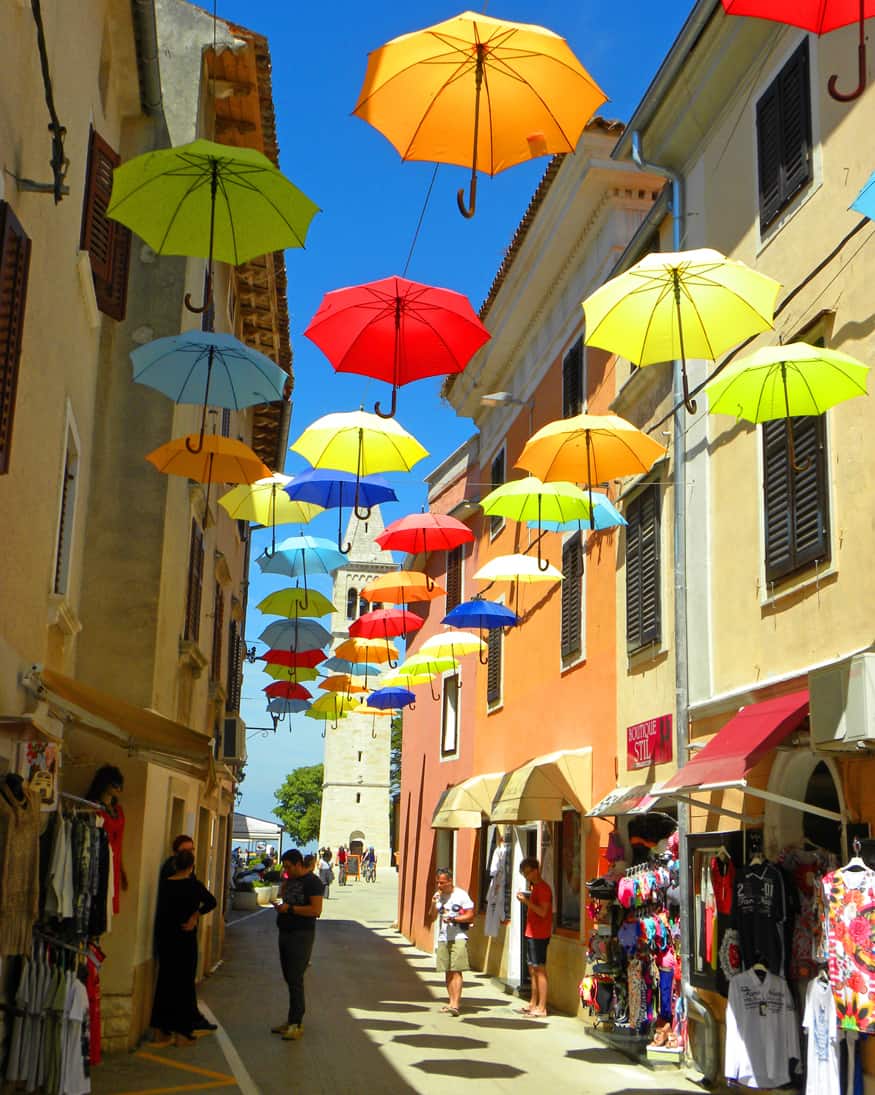 Umbrellas in Novigrad, Croatia