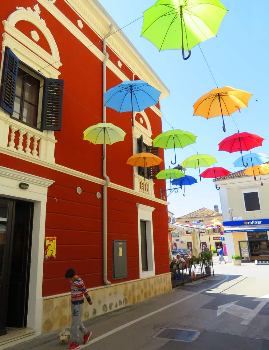 Umbrellas in Novigrad, Croatia