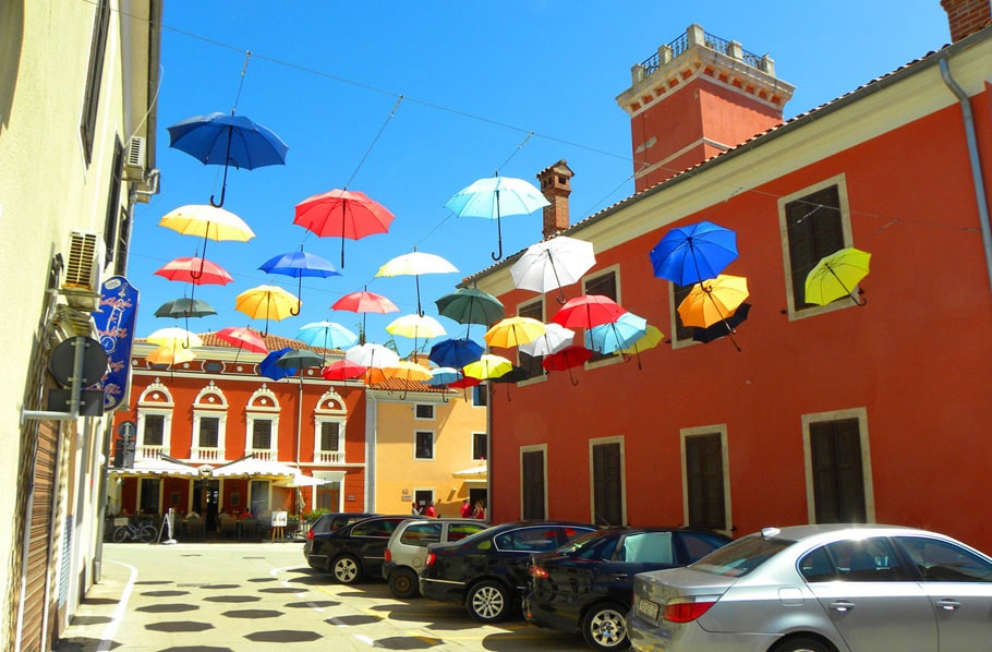 umbrellas in Novigrad Croatia