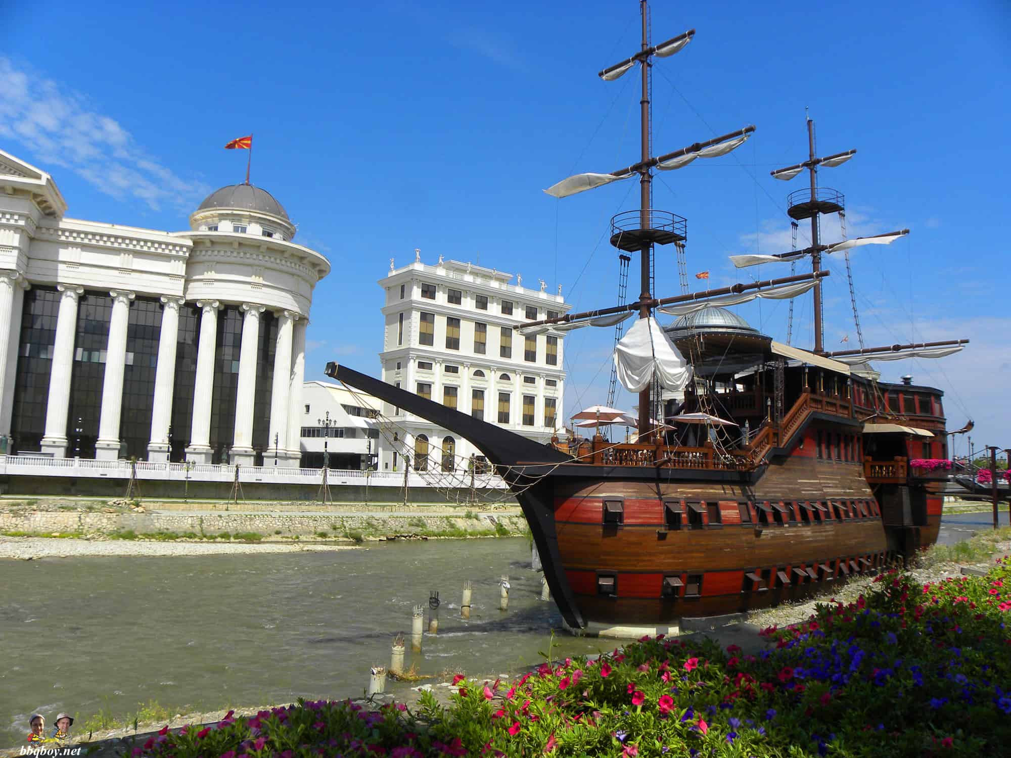 Skopje-boat-on-river-macedonia