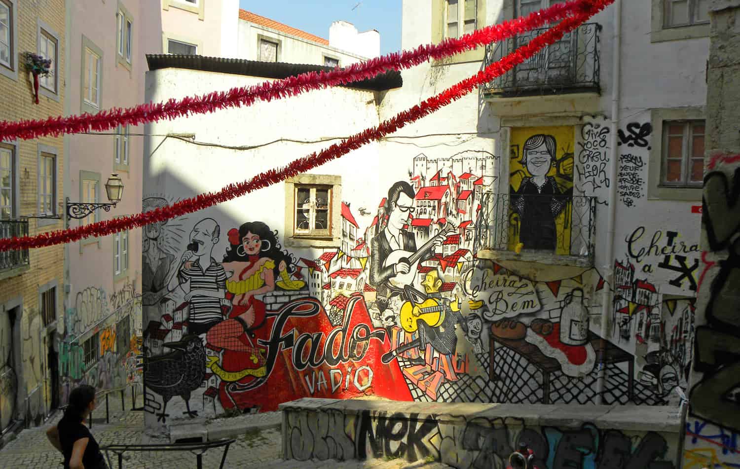 Escadinhas de São Cristóvão, Lisbon. Fado mural