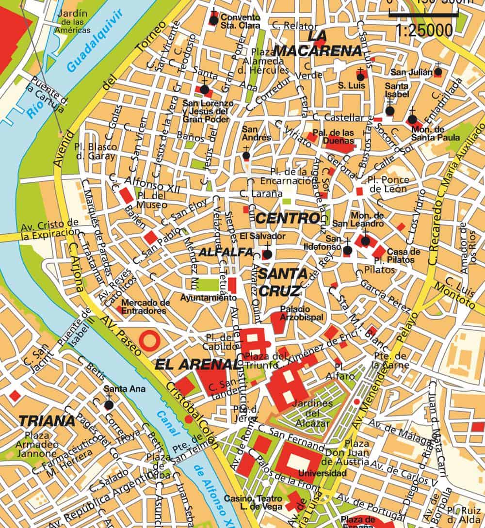 Map of Seville. What is Seville (Spain) like? Observations, experiences and thoughts from a month in Seville