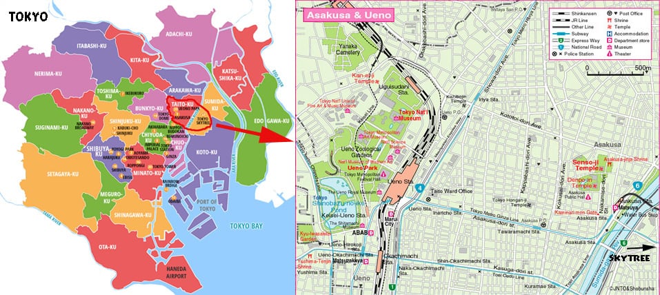 Asakusa and Ueno – why everyone should visit Northern Tokyo. Map