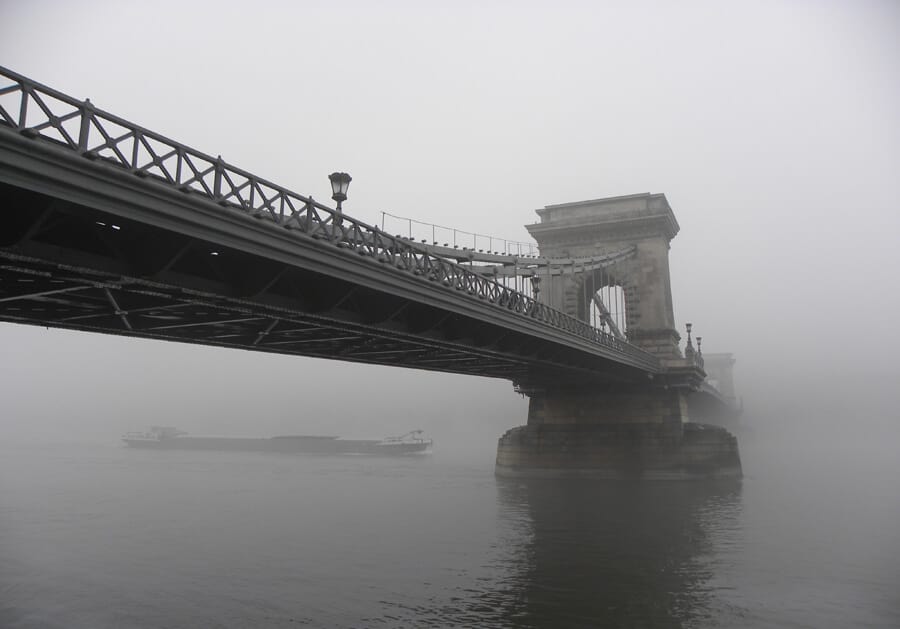 fog on the Chain Bridge, Budapest