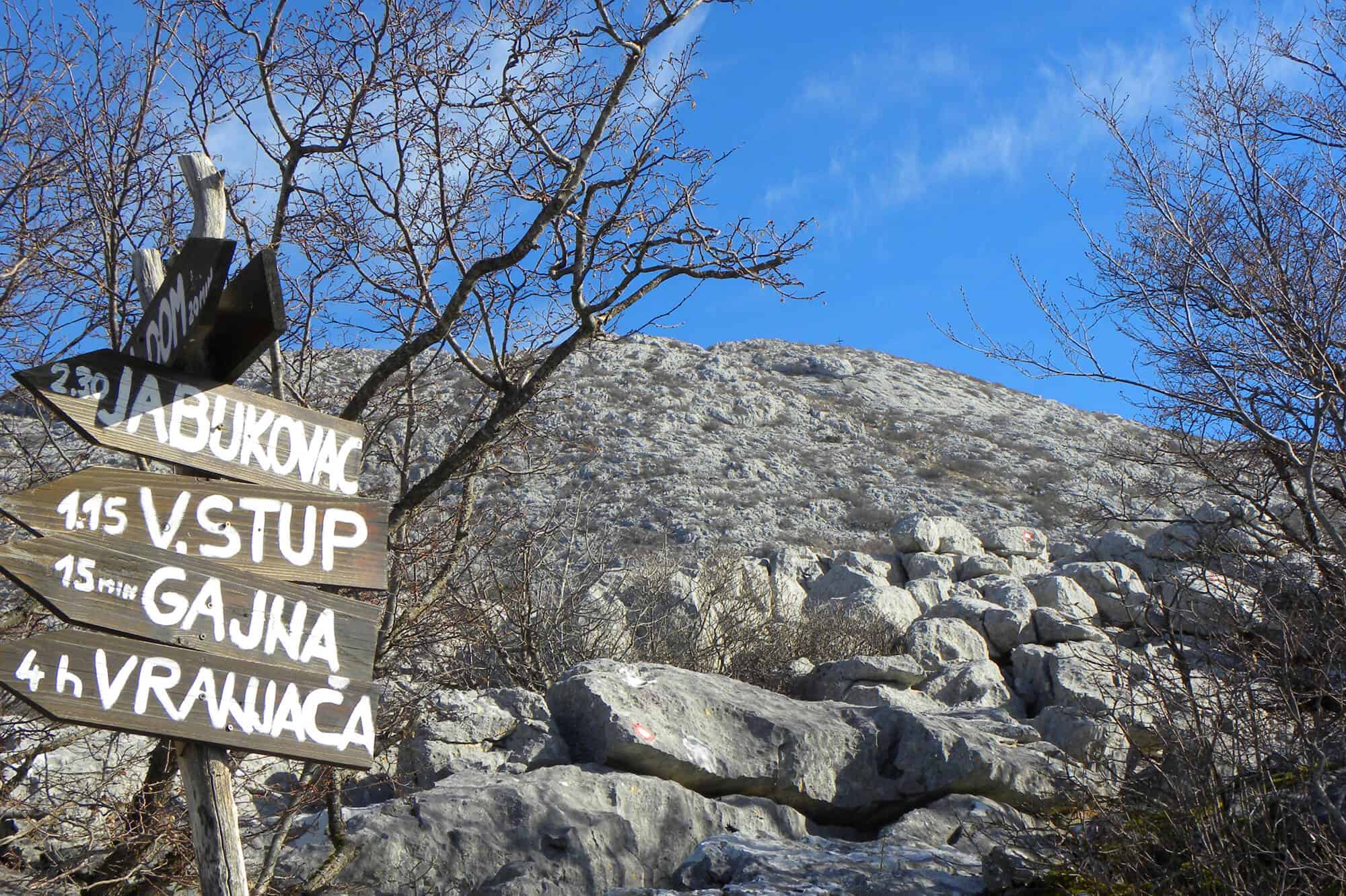 signs on Mosor Mountain