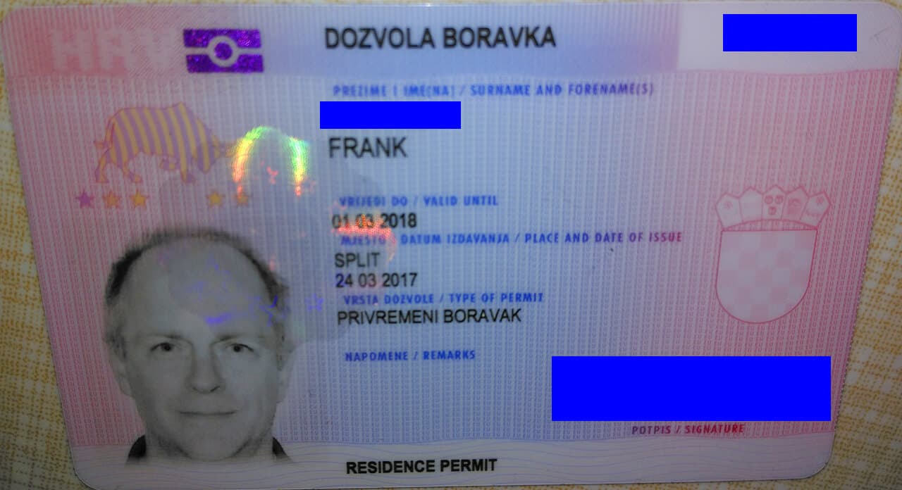 identity card. Getting a Croatian 1 year “Temporary Stay” in Split: Part 2
