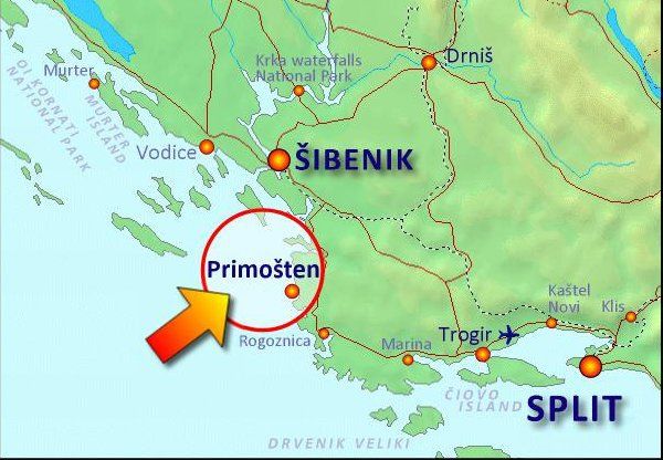 Visiting the really pretty town of Primošten. Map