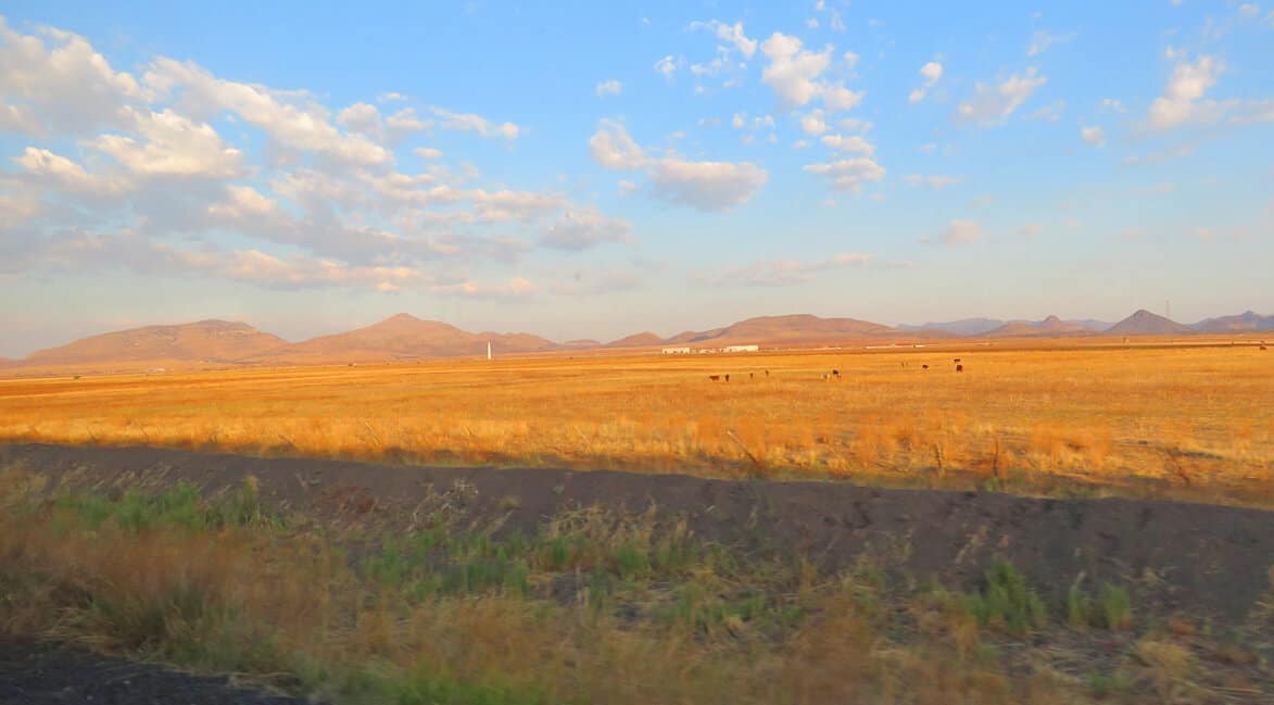 Desert landscapes outside Chihuahua. on El Chepe.