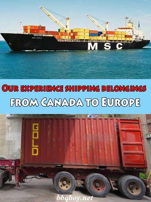Our experience shipping belongings from Canada to Europe