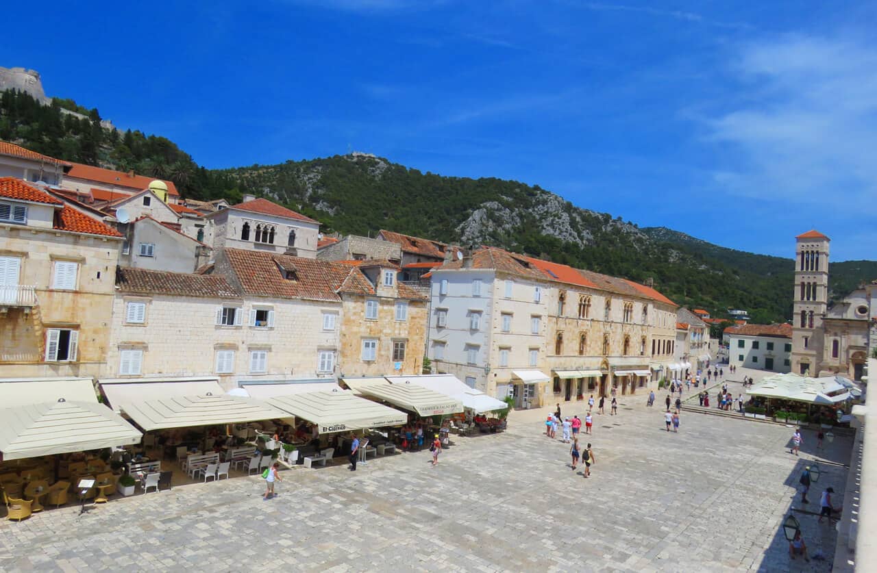 views of St. Stephen’s square, Hvar