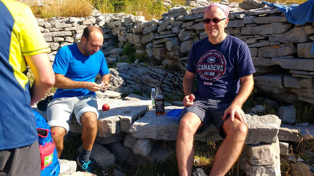 drinking Jack on Mt. Dinara