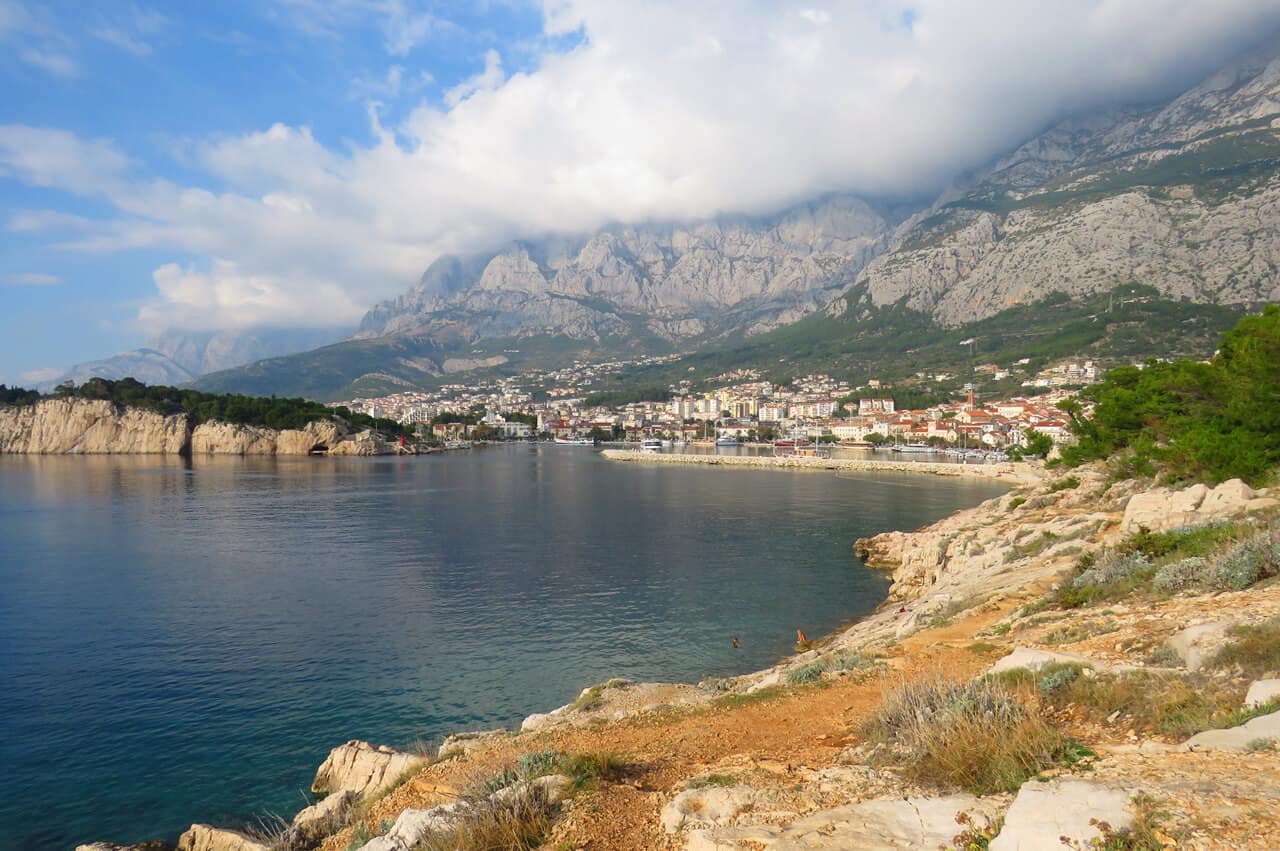 sea and mountains in Makarska, Croatia