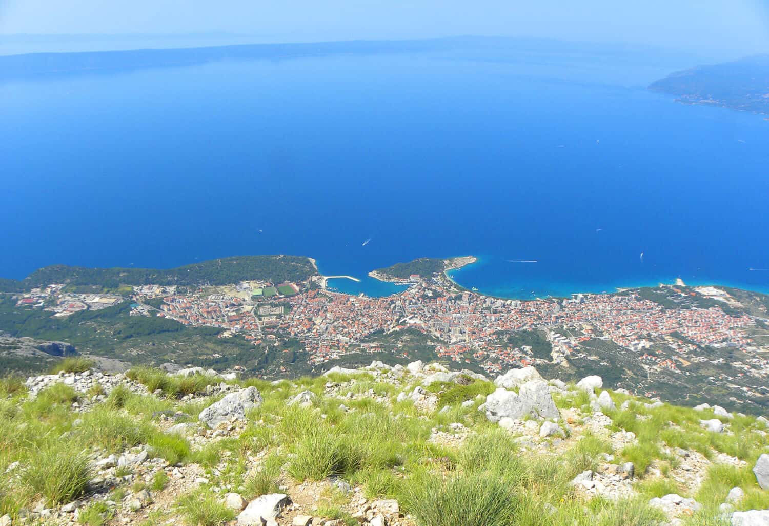 views of Makarska from Mt. Biokovo