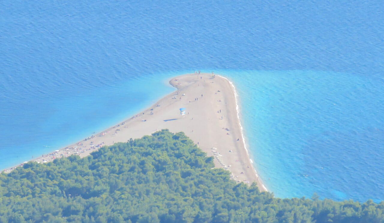 Zlatni Rat beach, Brač Island, Croatia from Vidova Gora