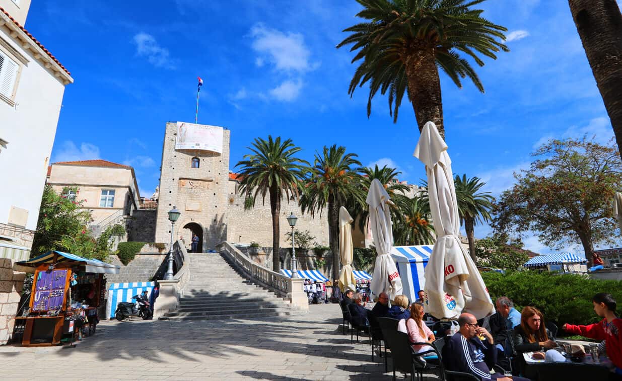 The Land Gate and Revelin Tower, Korcula.