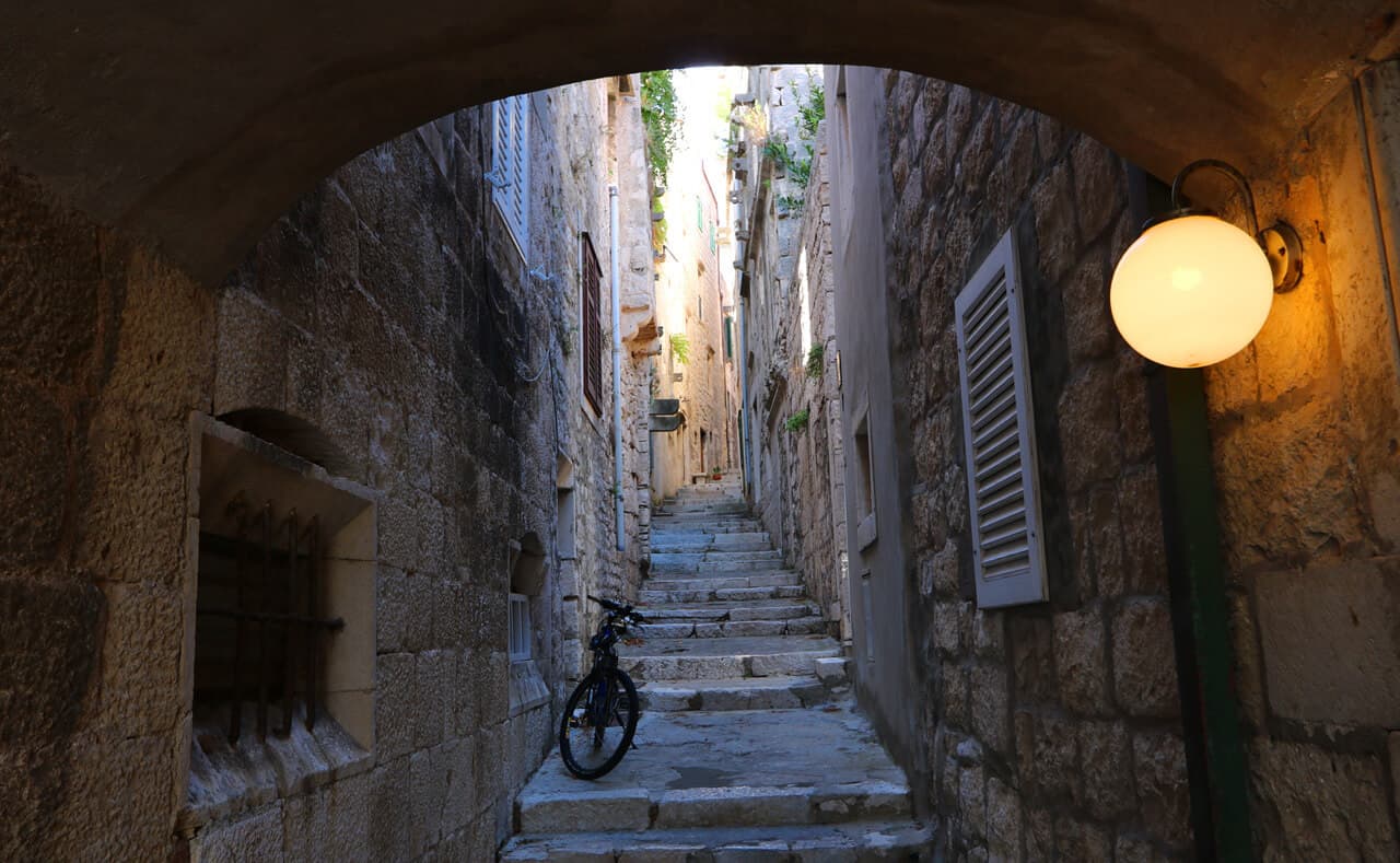 streets in Korčula, Croatia