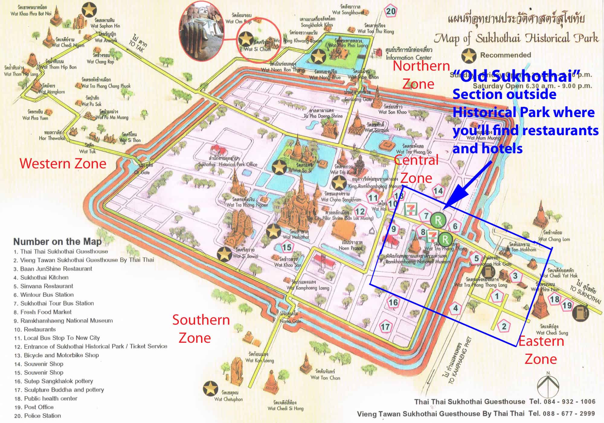New Sukhothai or Old Sukhothai? Map