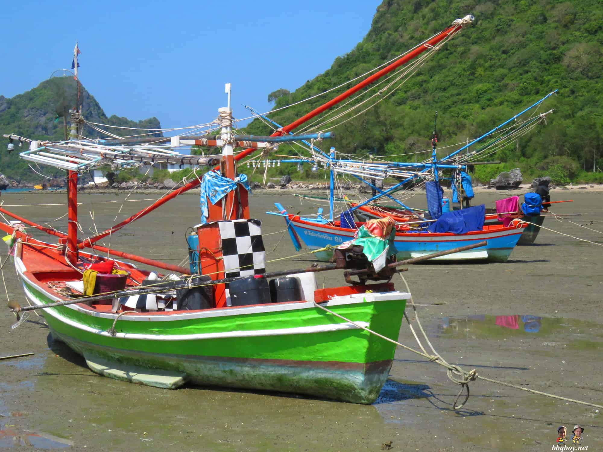 fishing boats at Wing 5 Airbase, Prachuap Khiri Khan Thailand