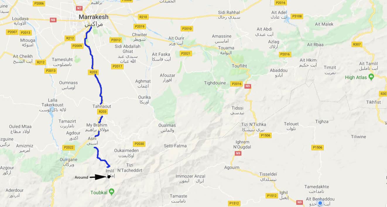 3 days in Imlil and Toubkal National Park (Morocco). Map