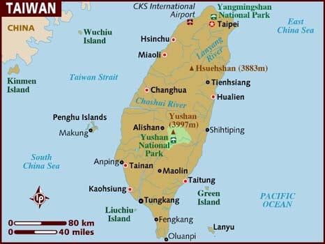 Taiwan Travel Guide. Map