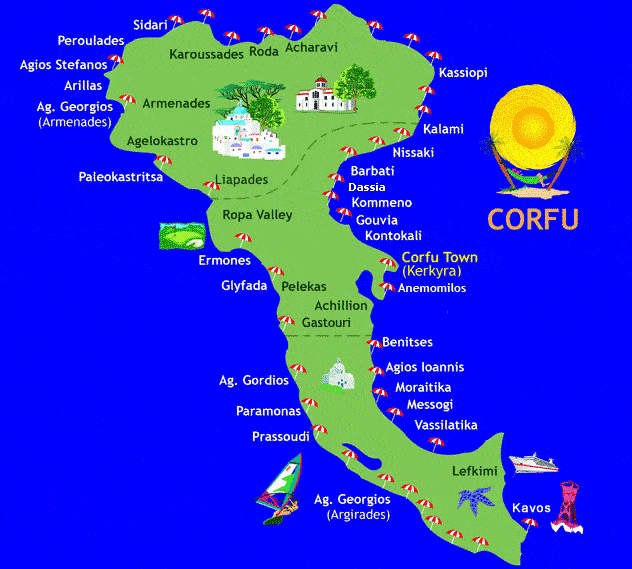 map of Corfu