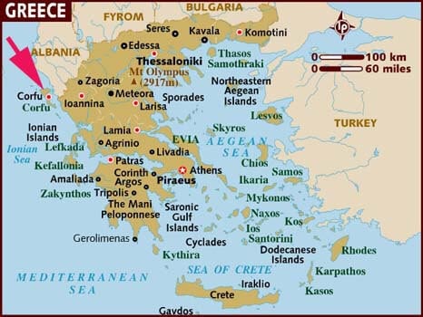 A Visit to Corfu Town (Kerkyra), Greece. Map