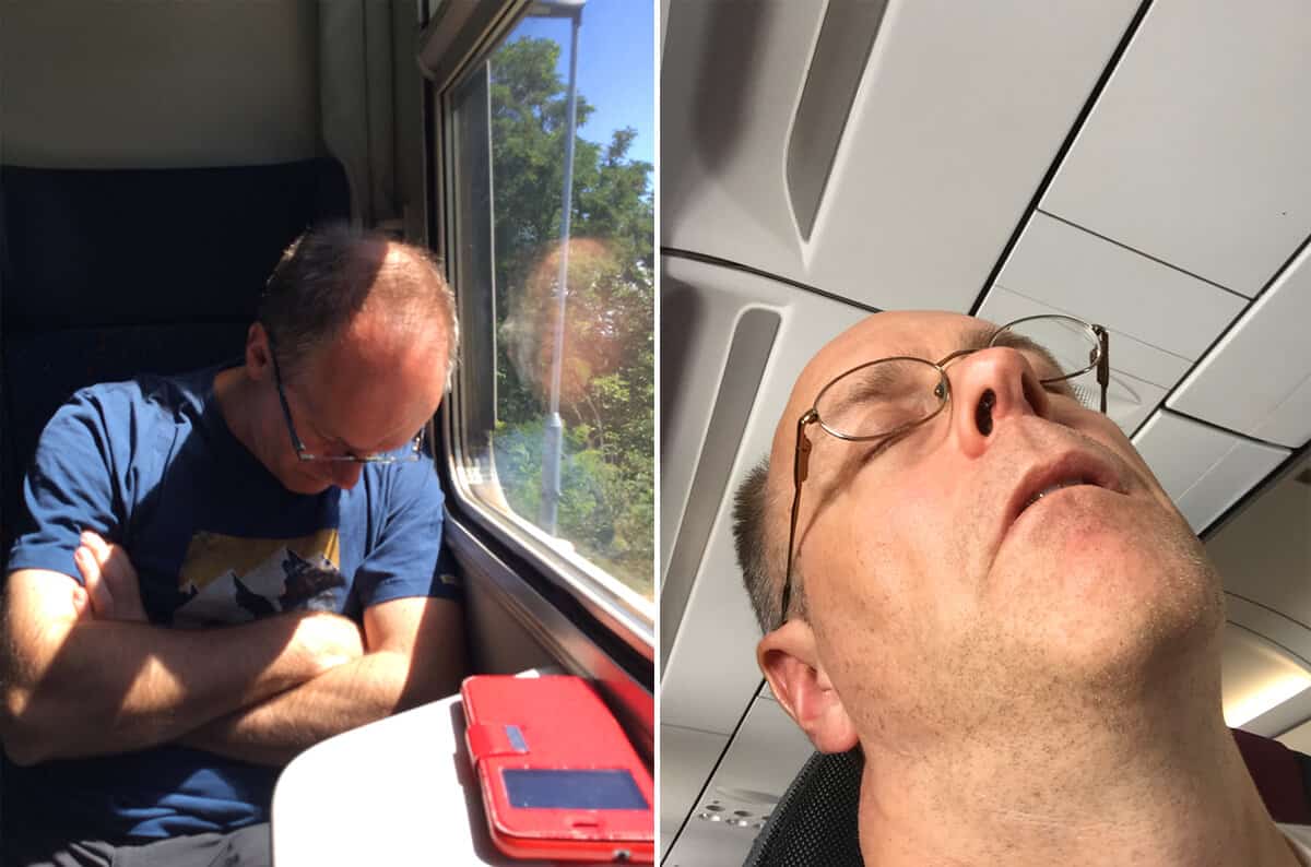 Sleeping on buses and trains