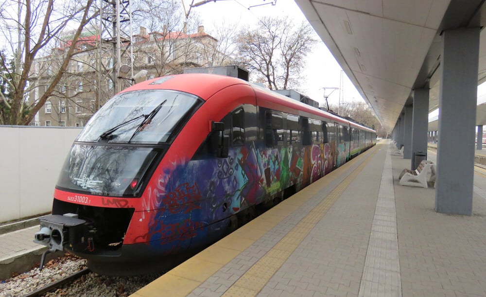 modern Bulgarian train. Taking the Train from Thessaloniki (Greece) to Sofia (Bulgaria)
