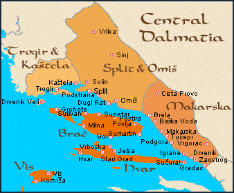 Exploring the Best of Central Dalmatia. Map