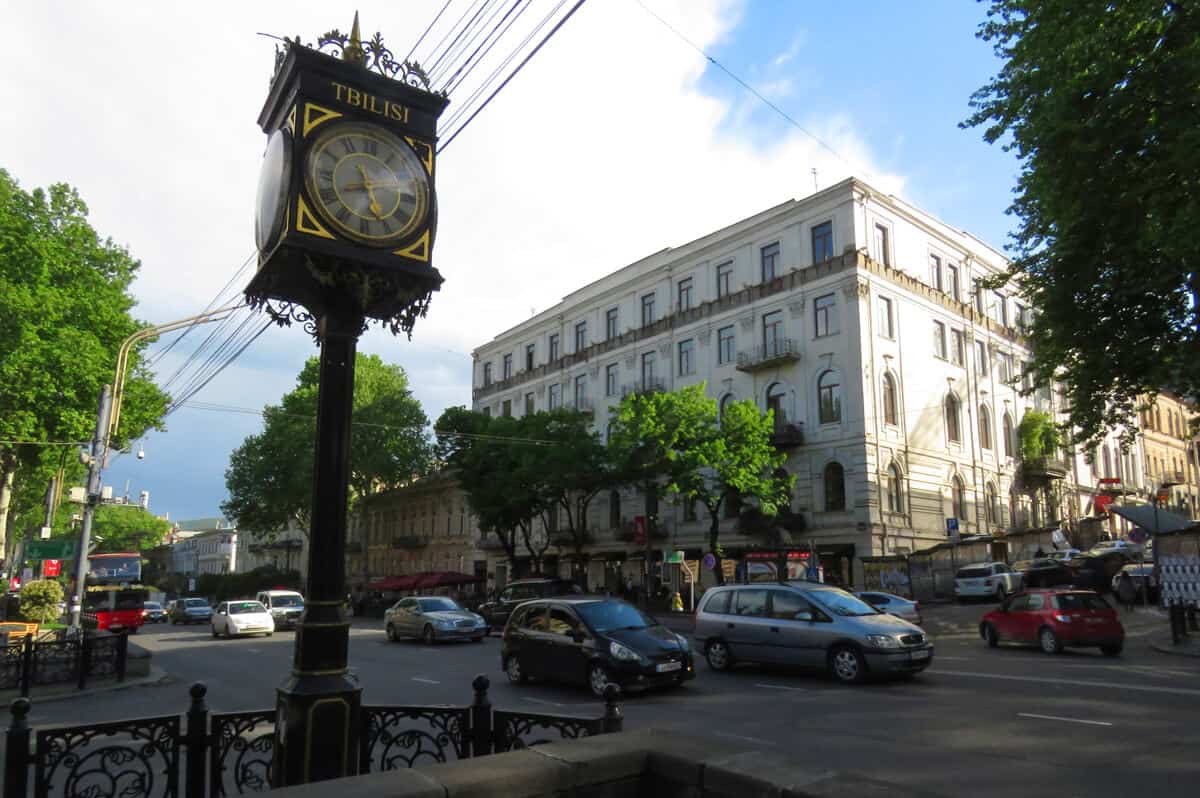 clock on Rustaveli Avenue, Tbilisi