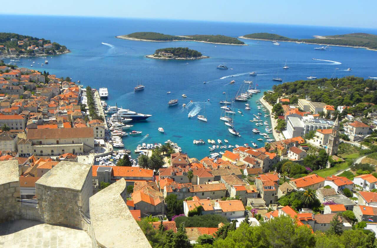 Views of Hvar Town from the fortress. Croatia