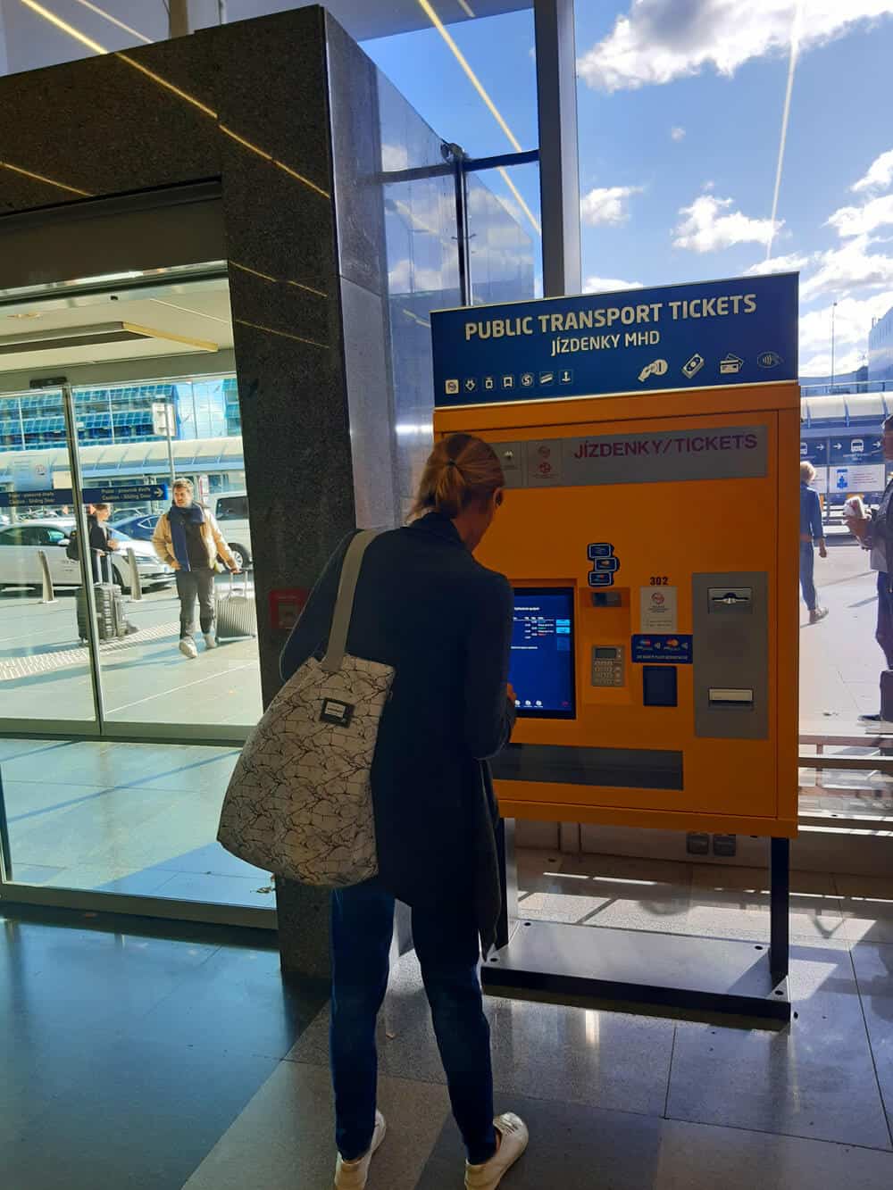 Public transport ticket machine at Prague airport