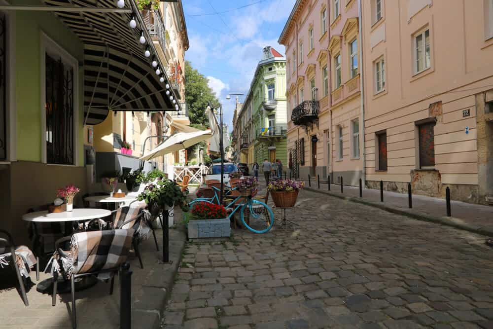 pretty street in the old town, Lviv
