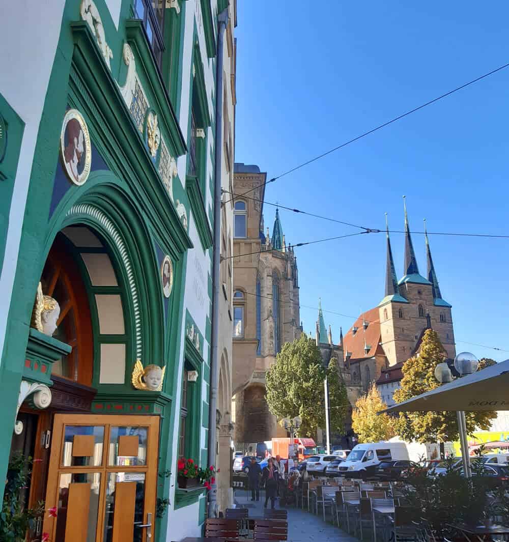 buildings around the Domplatz in Erfurt, Germany