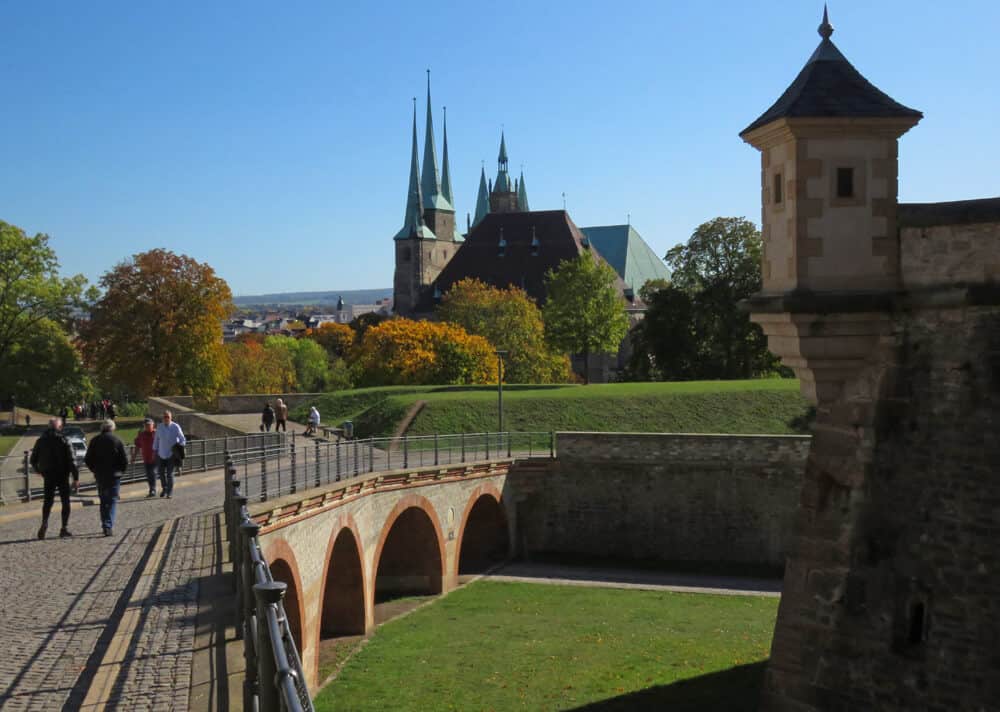 views from Petersberg Citadel in Erfurt Germany