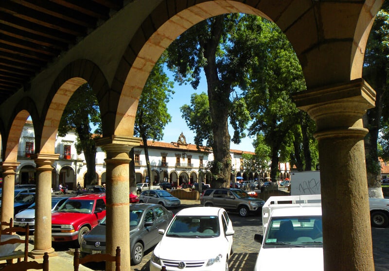 main square in Patzcuaro. A roadtrip through Mexico’s most beautiful towns and cities