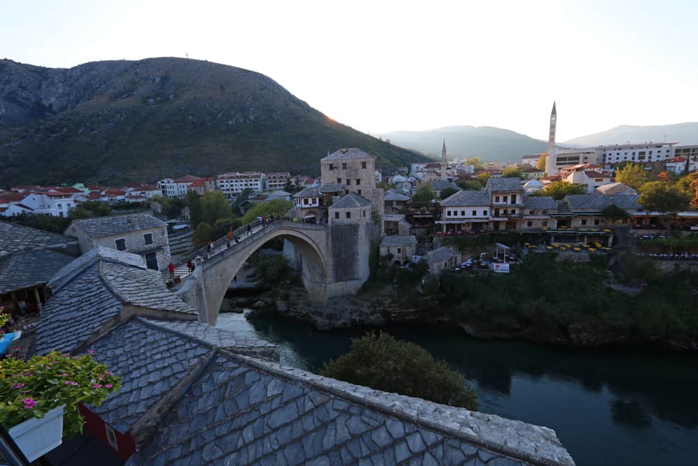 Views of Stari Most (old bridge) in Mostar