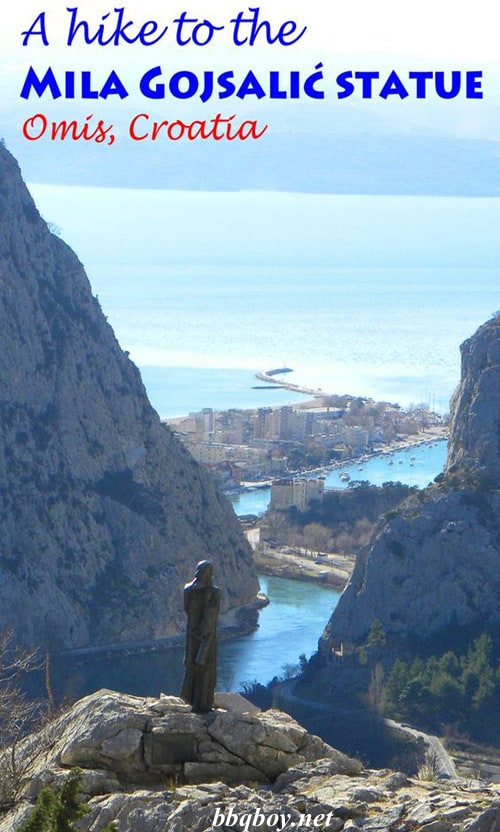 A hike to the Mila Gojsalić statue, Omiš, Croatia A hike to the Mila Gojsalić statue, Omiš, Croatia