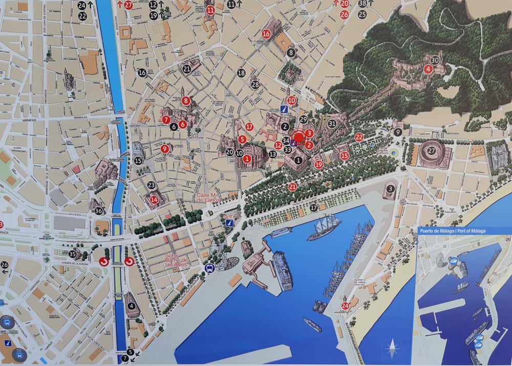 Map of Malaga's center