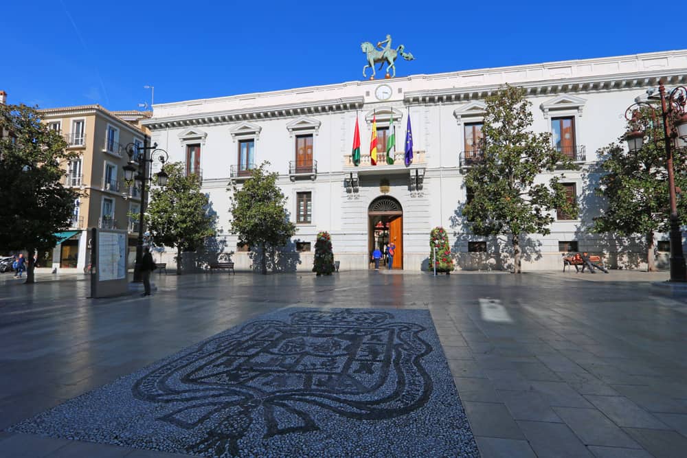 Plaza in city center, Granada Spain.