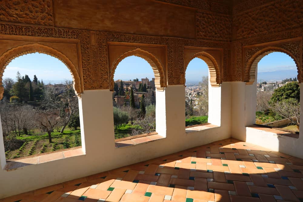 views of Alhambra from Generalife Gardens