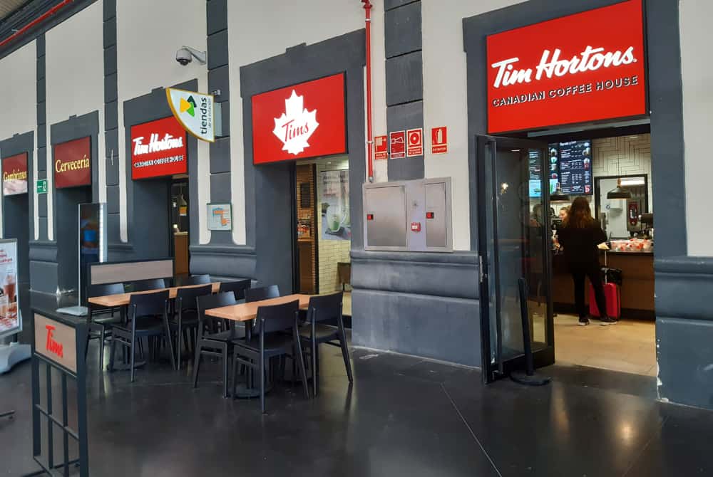 Tim Hortons at the Alicante train station, Spain