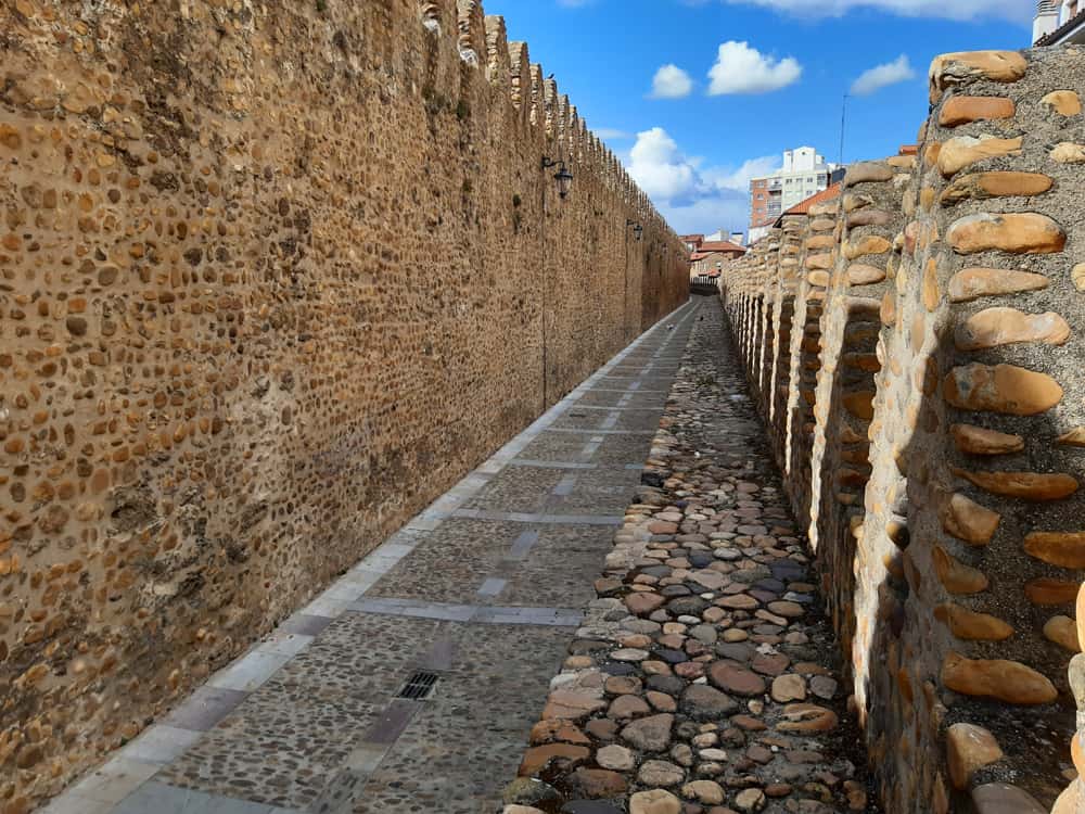 Roman stone walls. The Streets of León (Spain)