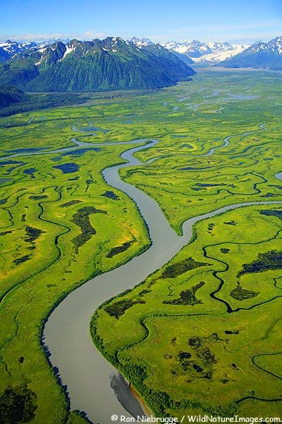 Views from a plane window. Alaska