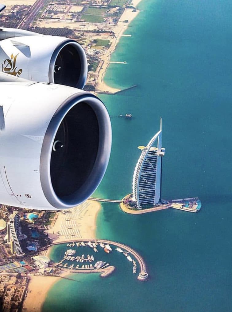 Views from a plane window. Dubai