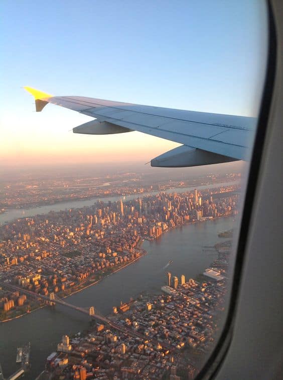 Views from a plane window. New York City