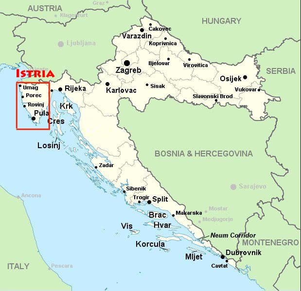 Map Of Istrian Peninsula Croatia Exploring The Highlights Of Croatian Istria