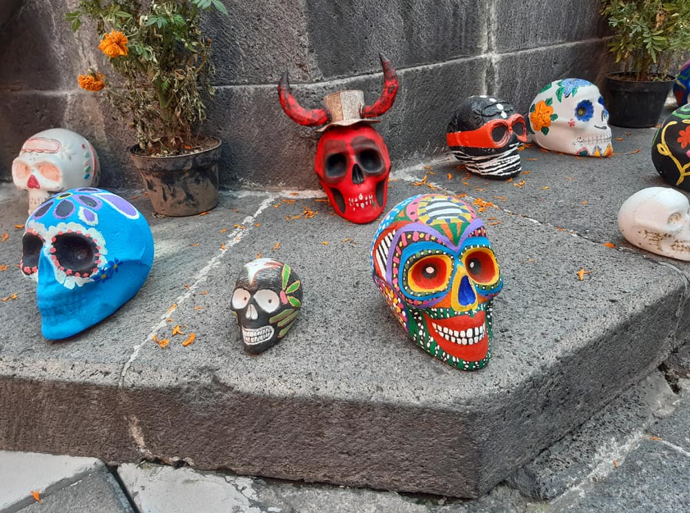 Day of the Dead masks at Palacio Nacional