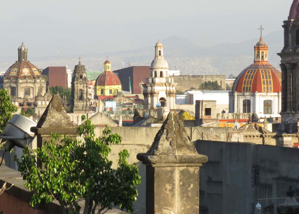 The Mexico City skyline from the Terraza Cathedral