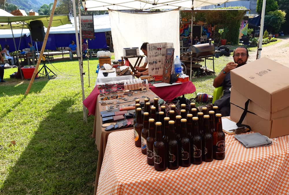 homemade beer at the organic market in Tepoztlan